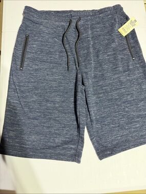 Men's Heather Navy Knit Drawstring Shorts